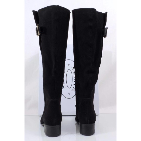 Steve Madden Loren Riding Knee High Boots Suede Black Size 6 - Picture 7 of 8
